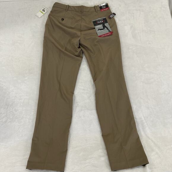 Van Heusen Mens Size 30 X 32 Khaki Flex Straight-Fit No-Iron Dress Pants NWT - Picture 10 of 14